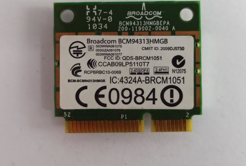 thumbnail image 2 of HP 657325-001 WiFi + Bluetooth Combo Card – Broadcom BCM94313HMGB 802.11b/g/n – Working Pull 2 of 3