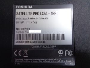 Toshiba Satellite Pro L850-1EF