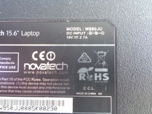 Лаптоп NOVATECH model W950JU